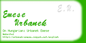 emese urbanek business card